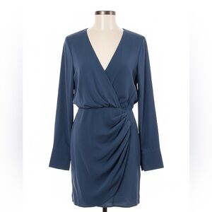 NWT Abercrombie & Fitch Deep Blue Long Sleeve Wrap Mini Dress